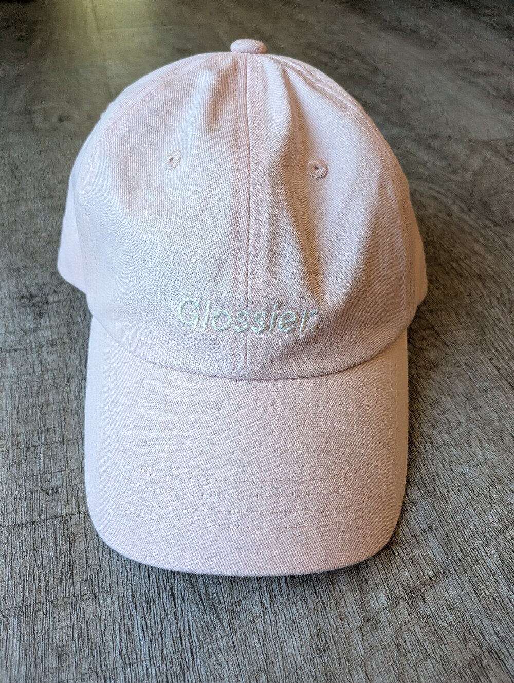 Glossier Baby Pink Baseball Hat Adjustable NWOT